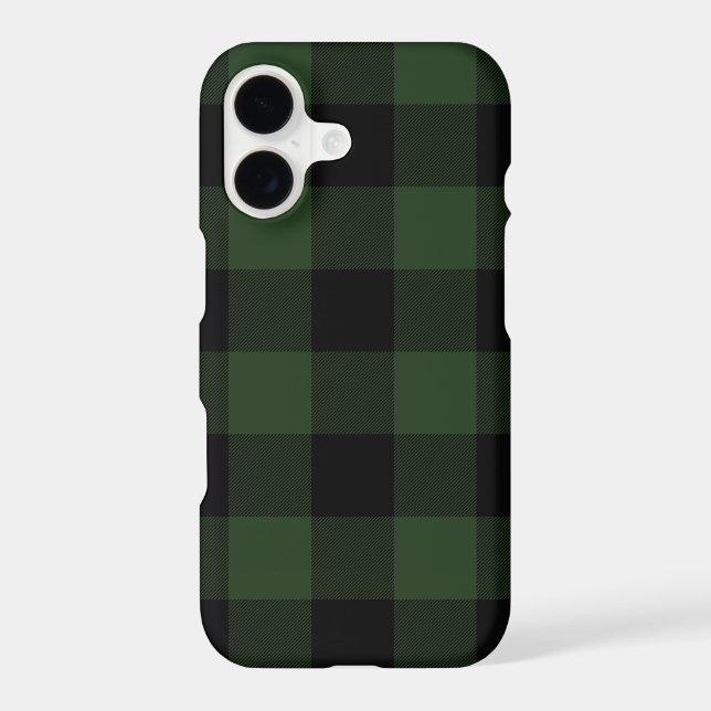 Buffalo Check Celtic Green and Black Squares Plaid (Back)