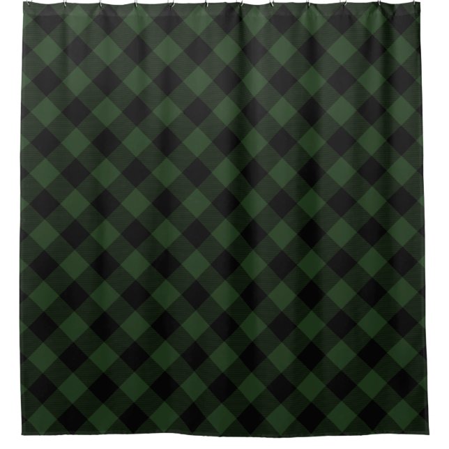 Buffalo Check Celtic Green and Black Squares Plaid (Front)