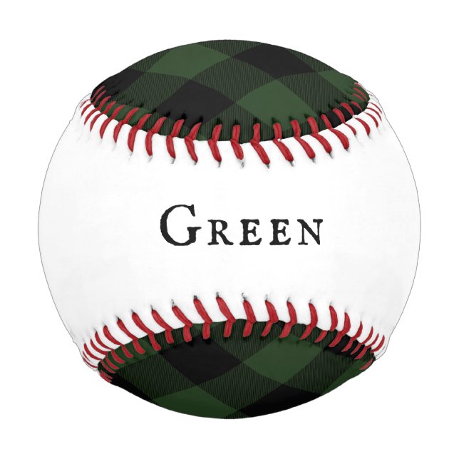 Buffalo Check Celtic Green and Black Squares Plaid Baseball (Back)