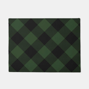 Buffalo Check Celtic Green and Black Squares Plaid Doormat