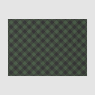 Buffalo Check Celtic Green and Black Squares Plaid Tissue Paper