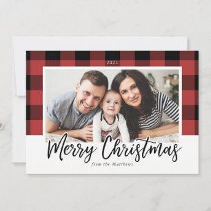 Buffalo Check Christmas Photo Card