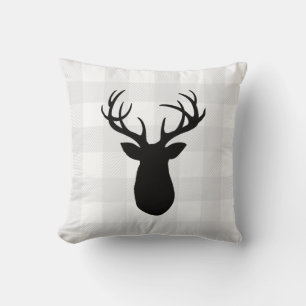 Buffalo Check Deer Wilderness Cabin Throw Pillow