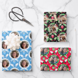 Buffalo Check Dot Christmas Scarf Photo Wrapping Paper Sheet