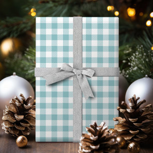 Buffalo Check gingham pattern dusty turquoise Wrapping Paper