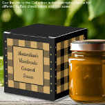 Buffalo Check - Gold and Black - Classic Favor Box<br><div class="desc">Classic caramel gold and black buffalo check favour box. Text on both sides of the box is customizable. If you use the 'edit design' button/tool,  you can also add your own images/photos. Other colorways available.

See the Collection of all box sizes & buffalo check colours here:
https://www.zazzle.com/collections/boxes_product_promotional_gift_buffalo_check-119842043554925619</div>