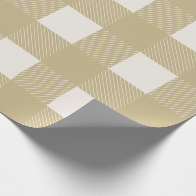 Buffalo Check Gold Simple Stylish Trendy Wrapping Paper (Corner)