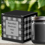 Buffalo Check - Grey and Black - Classic Favor Box<br><div class="desc">Classic grey and black buffalo check favour box. Text on both sides of the box is customizable. If you use the 'edit design' button/tool,  you can also add your own images/photos. Other colorways available.

See the Collection of all box sizes & buffalo check colours here:
https://www.zazzle.com/collections/boxes_product_promotional_gift_buffalo_check-119842043554925619</div>