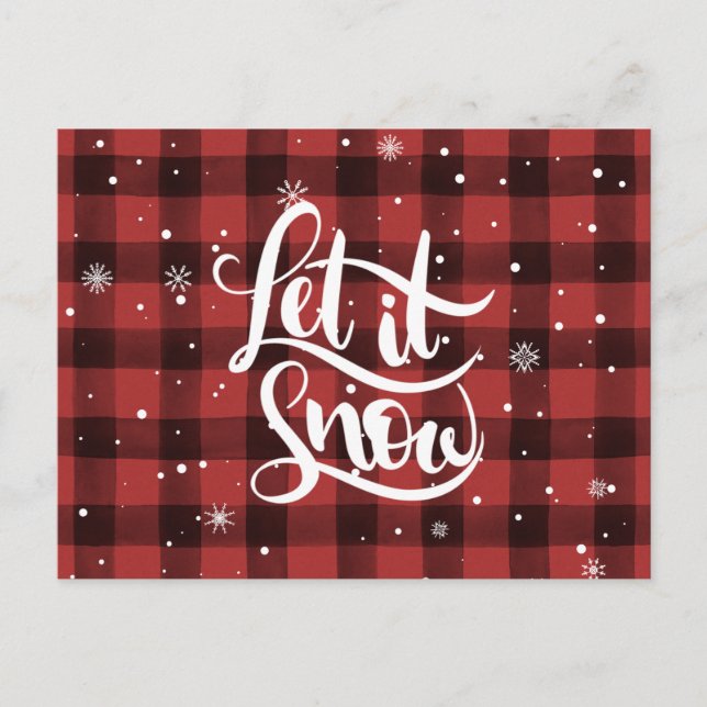 Buffalo Check Let It Snow Carte postale (Devant)