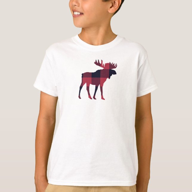 Buffalo Check Moose Wilderness Cabin T-Shirt (Front)