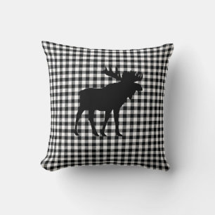 Buffalo Check Moose Wilderness Cabin Throw Pillow
