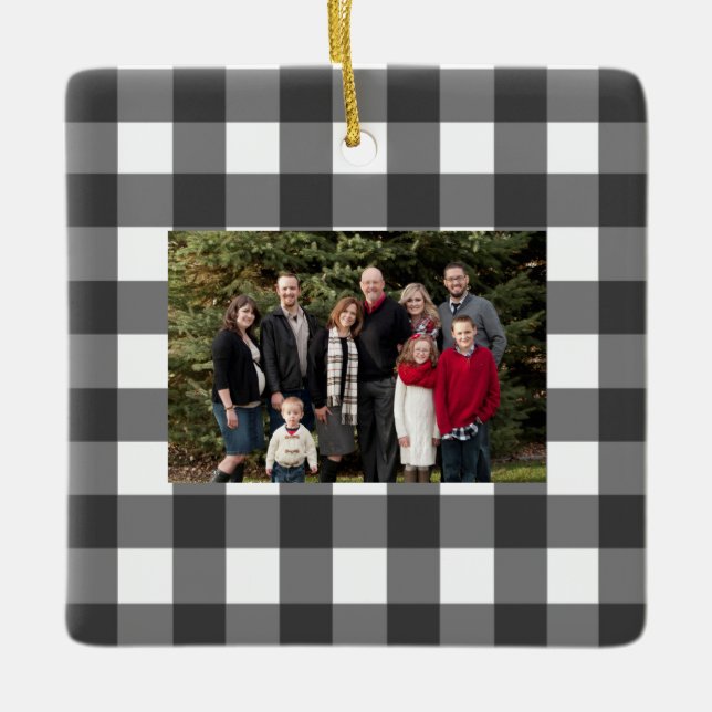 buffalo check name and photo ornament (Front)