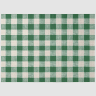 Buffalo Check Nuetral & Green Decoupage Paper