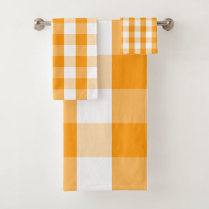 Buffalo Check - Orange Citrus Bath Towel Set