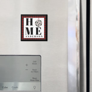 Buffalo check ornament "Home" personalized Magnet