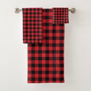 Buffalo Check Pattern Bath Towel Set