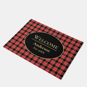 Buffalo Check Personalized Name Custom Colours SVG Doormat