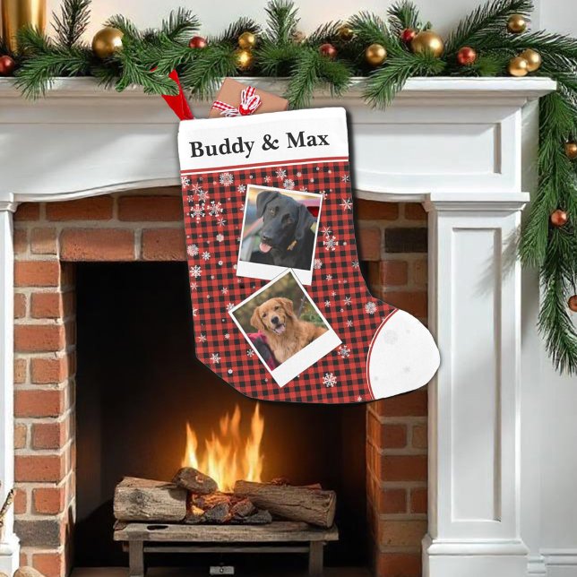 Buffalo Check Pet Personalized Christmas Stocking (Creator Uploaded)