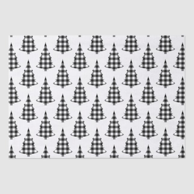 Buffalo Check Pine Trees Rustic Tissue Paper (Front)