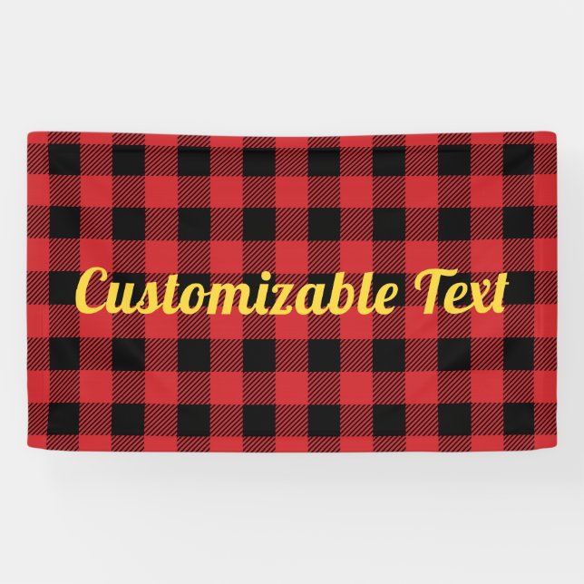 Buffalo check plaid Christmas pattern red black Banner (Horizontal)