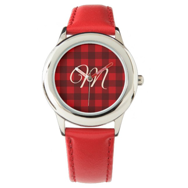 Buffalo Check Plaid Christmas Pattern Watch (Front)
