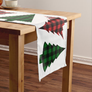 Buffalo Check Plaid Christmas Tree Pattern Medium  Table Runner