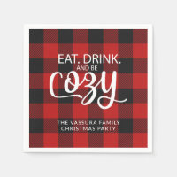 Buffalo Check Plaid Eat Drink Be Cozy Christmas