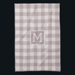 Buffalo Check Plaid Gingham Check Beige Monogram  Kitchen Towel<br><div class="desc">Bring timeless charm and cozy farmhouse style to your Kitchen with our Farmhouse Buffalo Check Plaid Beige Monogram kitchen towel. Featuring a classic buffalo check pattern in soft beige tones, this elegant kitchen towel effortlessly blends rustic warmth with modern simplicity. Personalize it with your custom monogram for a thoughtful touch...</div>