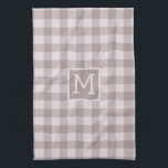 Buffalo Check Plaid Gingham Check Beige Monogram  Kitchen Towel<br><div class="desc">Bring timeless charm and cozy farmhouse style to your Kitchen with our Farmhouse Buffalo Check Plaid Beige Monogram kitchen towel. Featuring a classic buffalo check pattern in soft beige tones, this elegant kitchen towel effortlessly blends rustic warmth with modern simplicity. Personalize it with your custom monogram for a thoughtful touch...</div>
