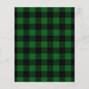 Buffalo Check Plaid Scrapbook Paper - Green & Blk