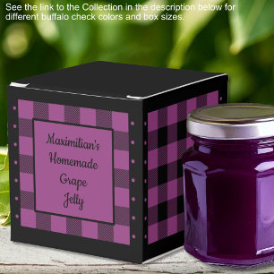 Buffalo Check - Purple and Black - Classic Favor Box