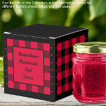Buffalo Check - Red and Black - Lumberjack Classic Favor Box<br><div class="desc">Classic red and black or lumberjack buffalo check favour box. Text on both sides of the box is customizable. If you use the 'edit design' button/tool,  you can also add your own images/photos. Other colorways available.

See the Collection of all box sizes & buffalo check colours here:
https://www.zazzle.com/collections/boxes_product_promotional_gift_buffalo_check-119842043554925619</div>