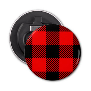 Buffalo Check Red and Black Lumberjack Plaid Decor Bottle Opener