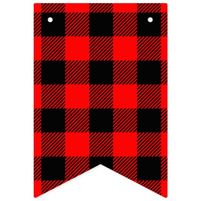 Buffalo Check Red and Black Lumberjack Plaid Decor Bunting Flags (Sixteenth Flag)