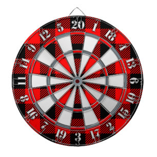 Buffalo Check Red and Black Lumberjack Plaid Decor Dartboard