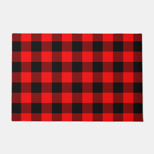 Buffalo Check Red and Black Lumberjack Plaid Decor Doormat