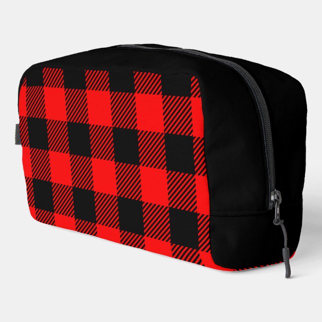 Buffalo Check Red and Black Lumberjack Plaid Decor Dopp Kit (Right Corner)