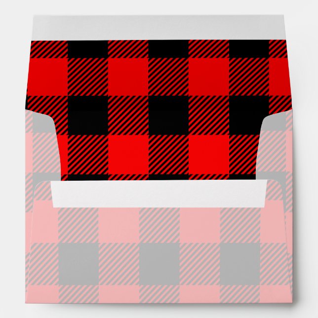 Buffalo Check Red and Black Lumberjack Plaid Decor Envelope (Back (Bottom))