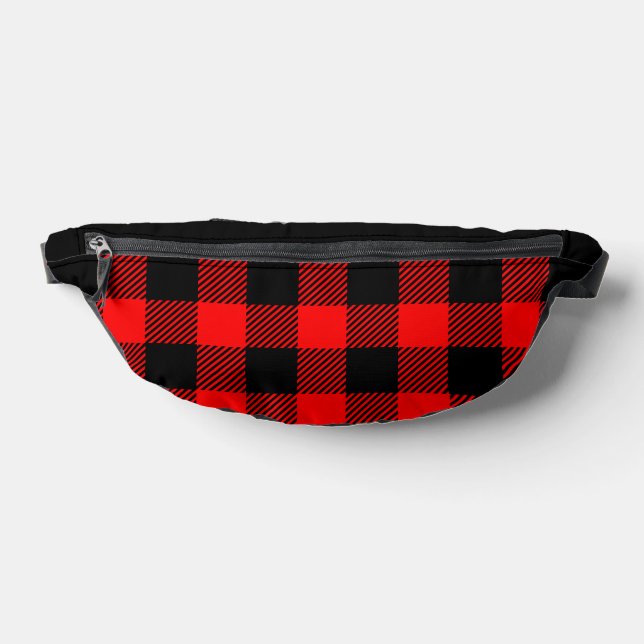 Buffalo Check Red and Black Lumberjack Plaid Decor Fanny Pack (Lay Down)