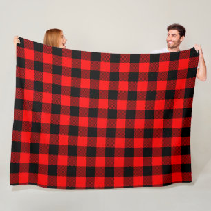 Buffalo Check Red and Black Lumberjack Plaid Decor Fleece Blanket