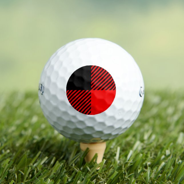 Buffalo Check Red and Black Lumberjack Plaid Decor Golf Balls (Insitu Tee)