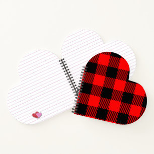 Buffalo Check Red and Black Lumberjack Plaid Decor Notebook