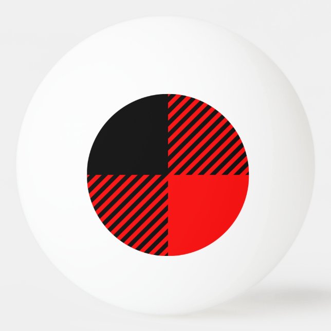 Buffalo Check Red and Black Lumberjack Plaid Decor Ping Pong Ball (Front)
