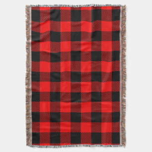 Buffalo Check Red and Black Lumberjack Plaid Decor Throw Blanket