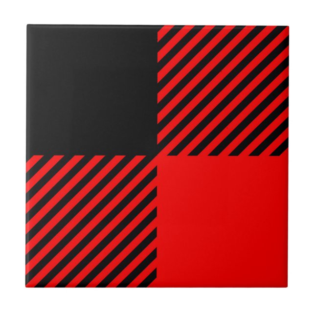 Buffalo Check Red and Black Lumberjack Plaid Decor Tile (Front)
