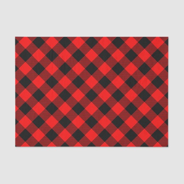 Buffalo Check Red and Black Lumberjack Plaid Decor Tissue Paper (Front)