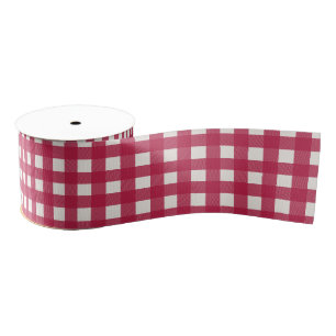 Buffalo Check Red Grosgrain Simple Christmas Ribbon