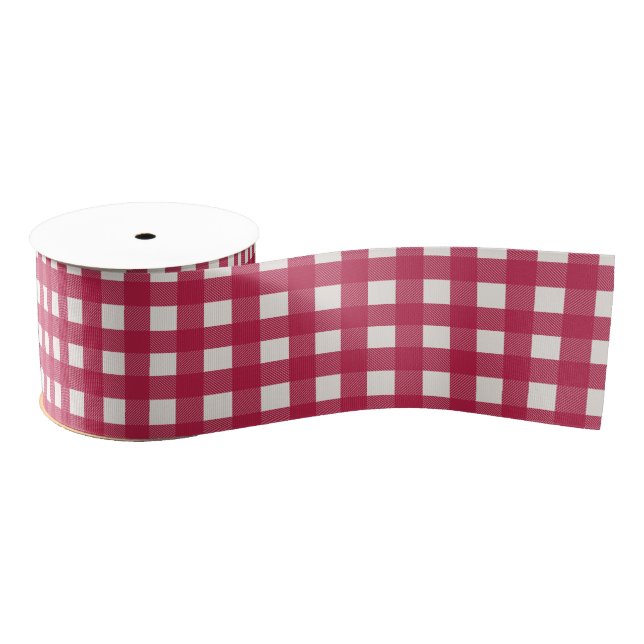 Buffalo Check Red Grosgrain Simple Christmas Ribbon (Spool)
