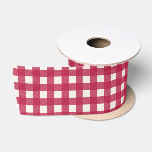 Buffalo Check Red Simple Stylish Christmas Sweet Satin Ribbon