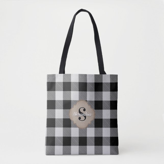 Buffalo Check Rustic Country Chic Tote Bag (Front)